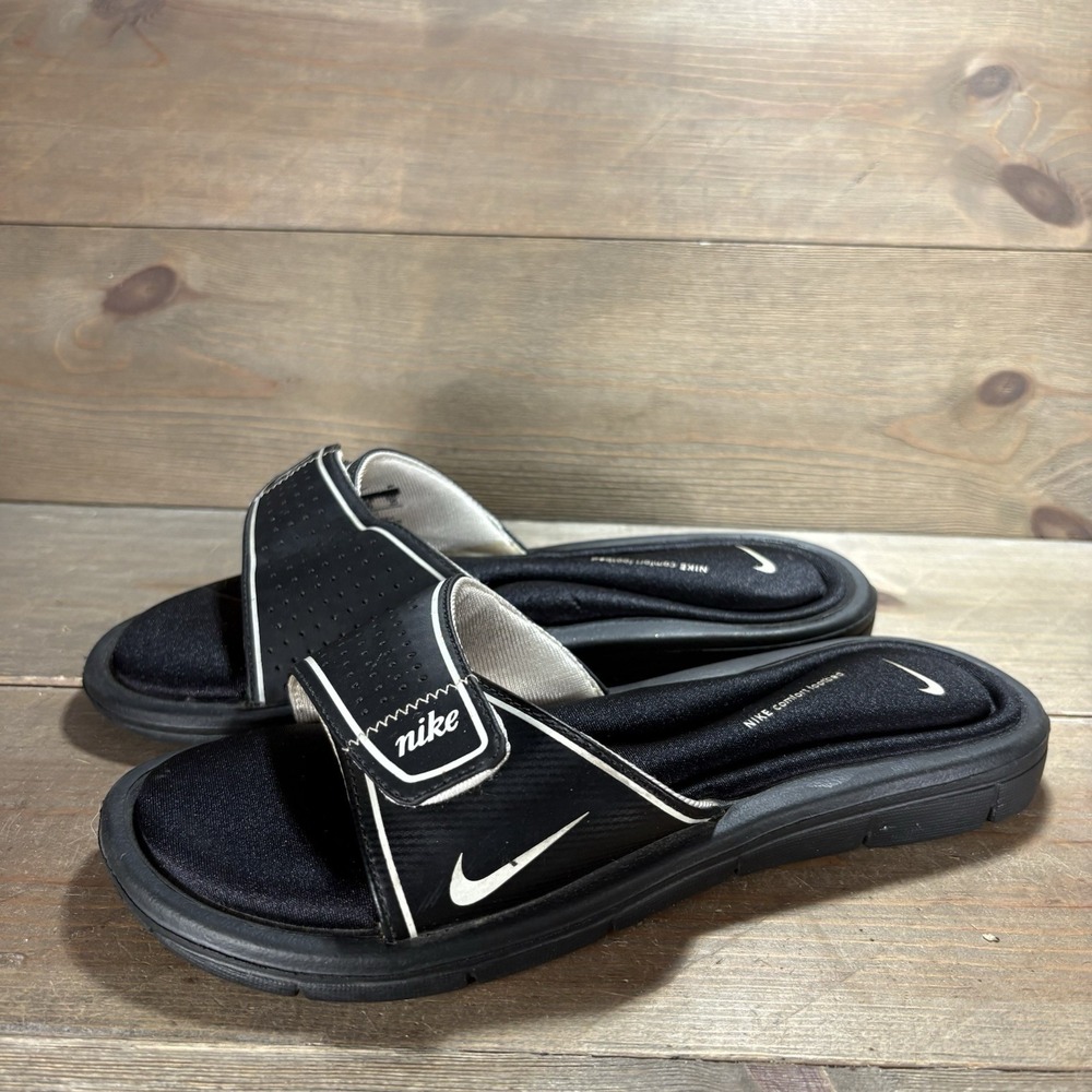 nike comfort footbed womens size 8 shoes black slip on comfort sandals
